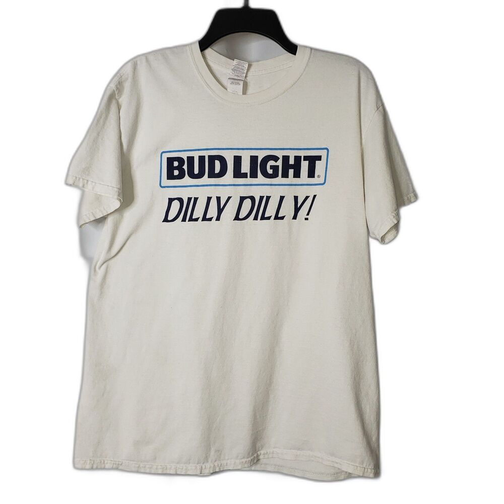 Bud Light Dilly Dilly! White Short Sleeve T Shirt Size Large